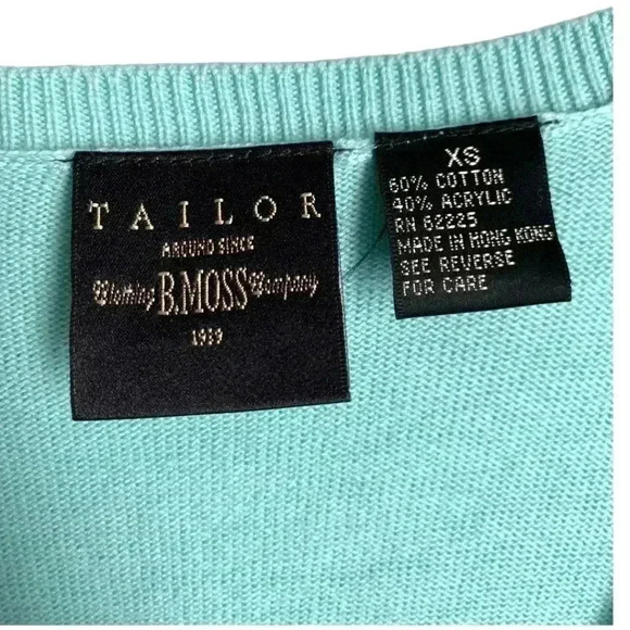 Vintage Women's Tailor Sweater Cardigan Size XS Aqua - Picture 4 of 6